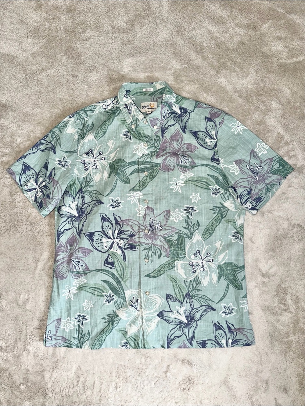 Reyn Spooner Stargazer  Hawaiian Floral Camp Shirt Limited Issue Men’s Medium